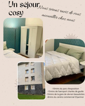 Chambre cosy proche de l'aeroport CDG